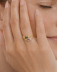 Birthstone Chain Ring - Going Golden