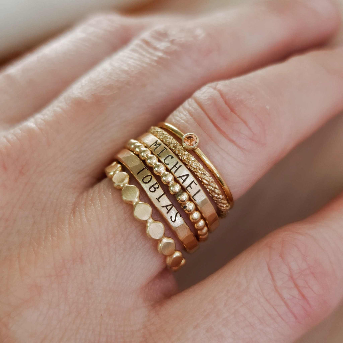 The Ivy Ring Stacking Ring Set - Going Golden