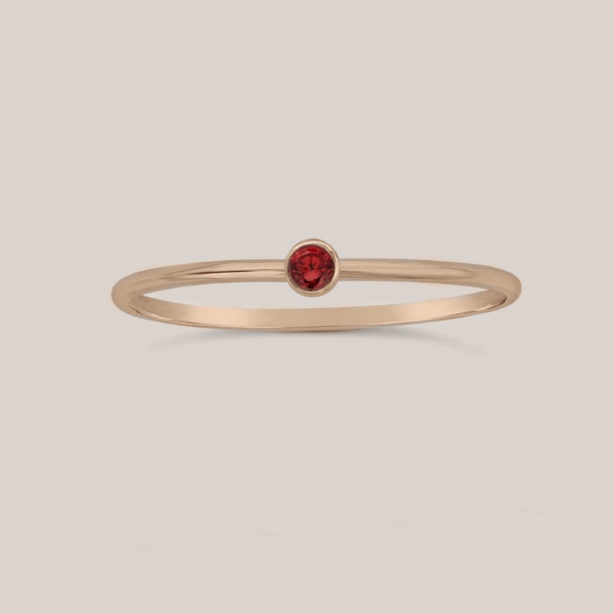 January Birthstone Ring with 1mm band and 2mm crystal in gold filled material
