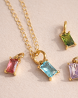 Rectangle Birthstone Necklace - Going Golden