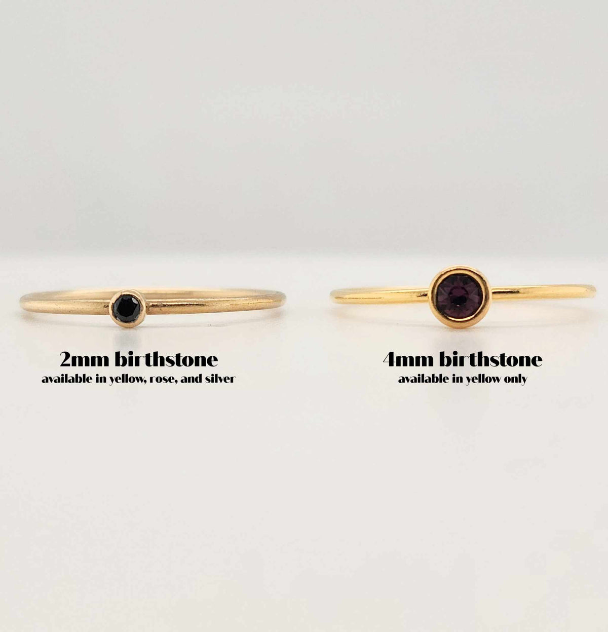 4mm Birthstone Stacking Ring - Going Golden