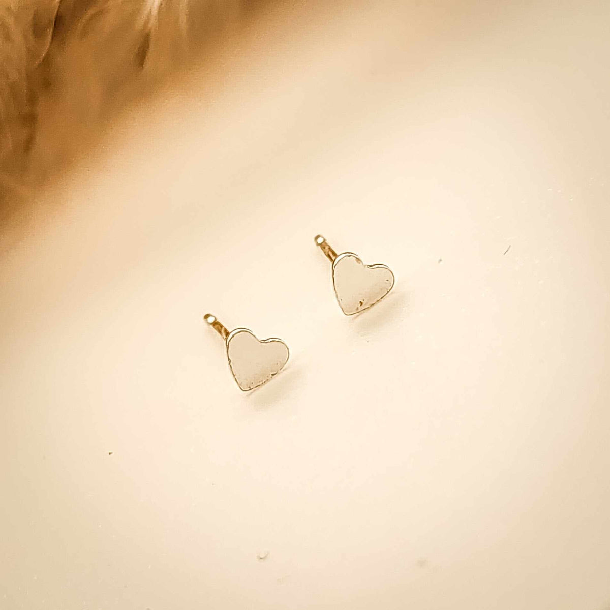 Heart Studs - Going Golden
