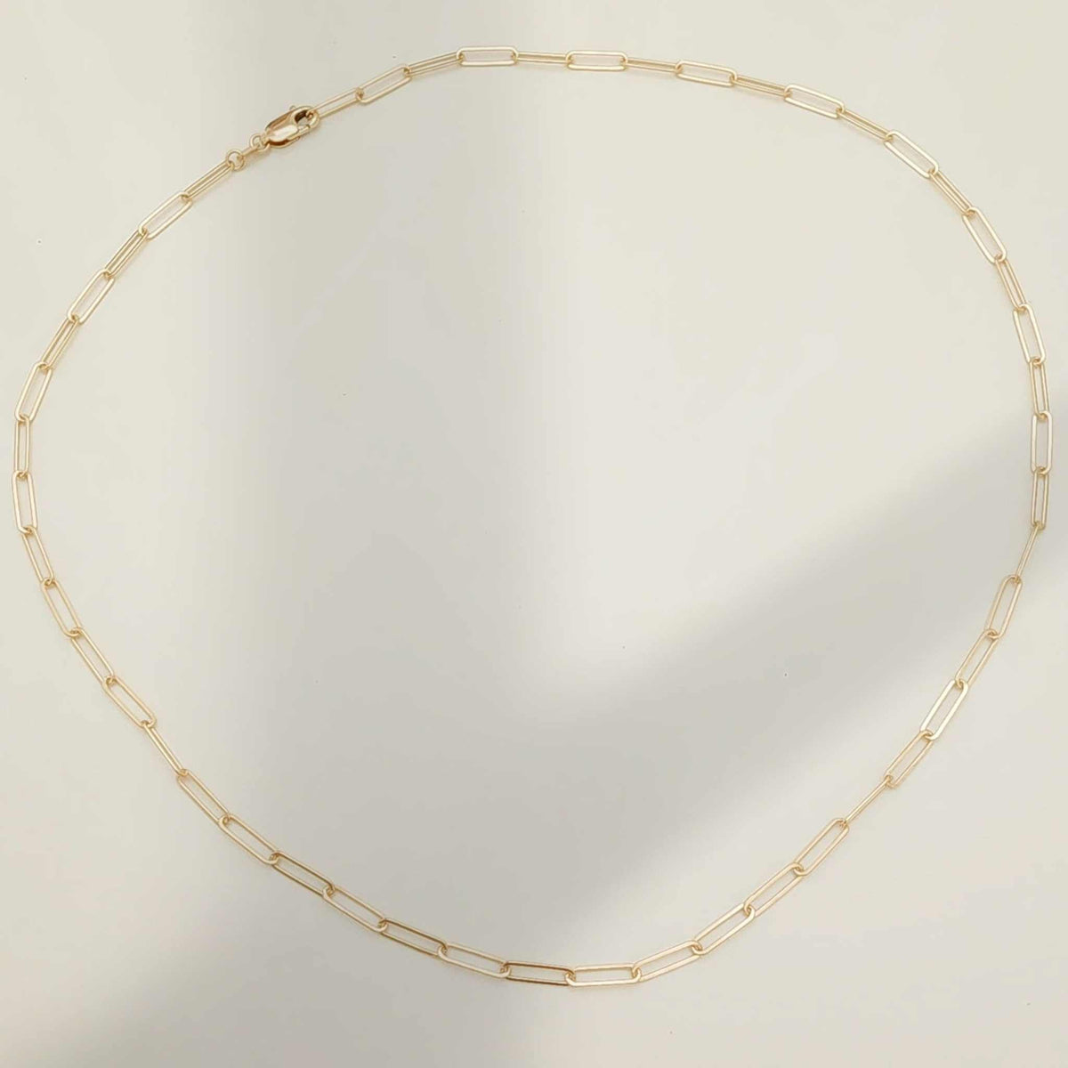 14K gold filled and sterling silver paperclip chain necklace with lobster clasp closure