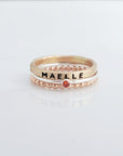 mixed metals personalized stacking ring set for women