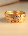 gold-filled super tiny font stacking rings for women