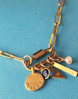 Gold Carabiner Paperclip Charm Necklace - Going Golden
