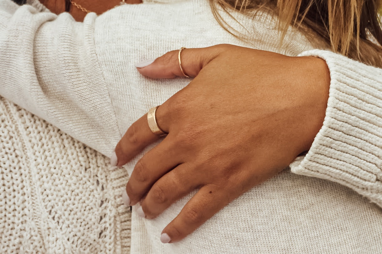 Solid Gold Textured Ring