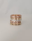Rose Gold Filled Thick Personalized Stacking Ring - Going Golden