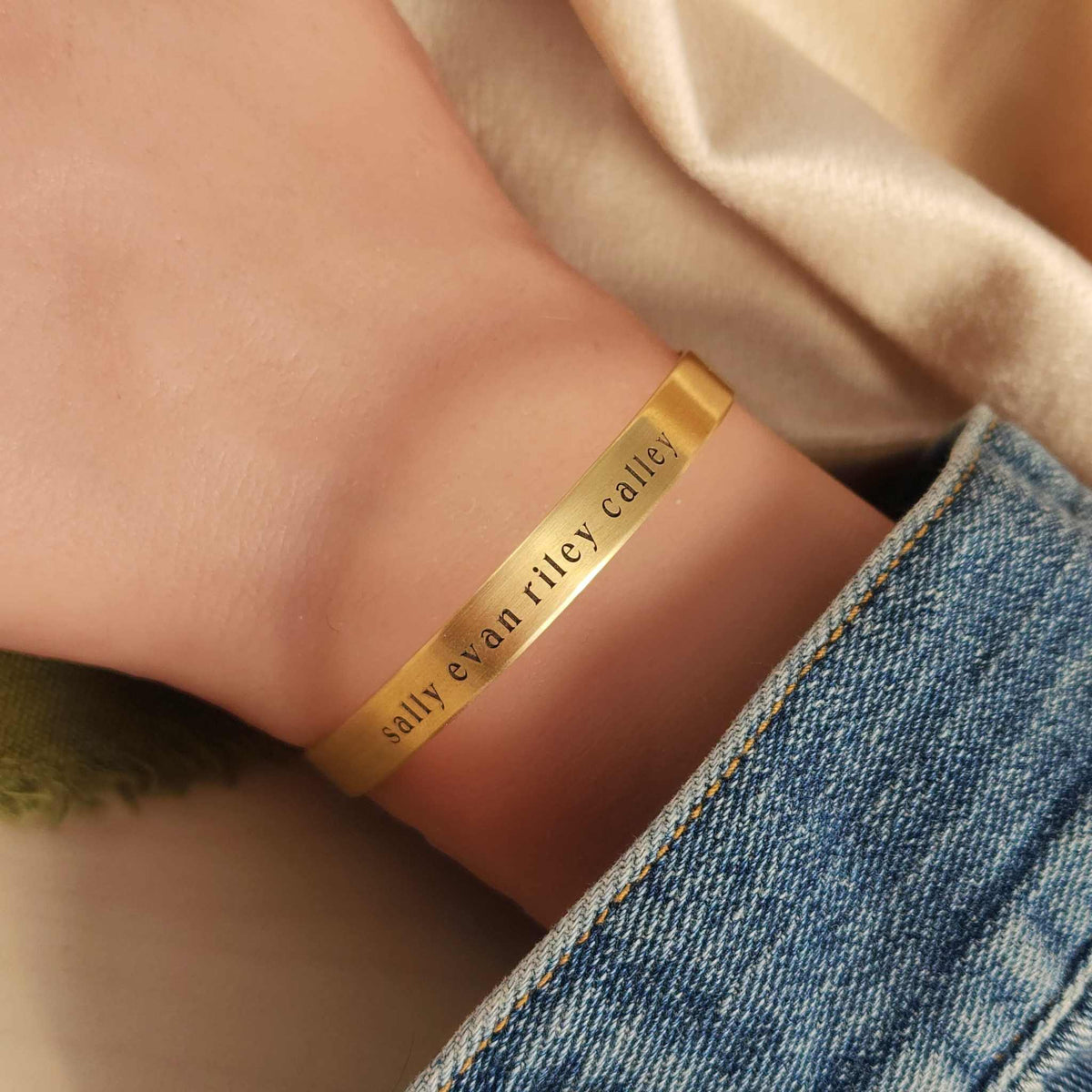 Custom Name Cuff Bracelet - Going Golden