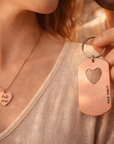 Matching heart necklace and keychain