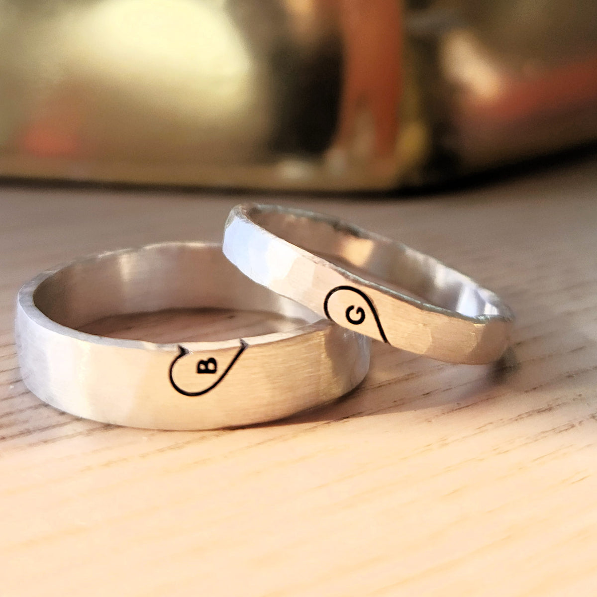 Wedding rings with engraved initials, 2026 photo.