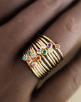 September Stacking Birthstone Ring - Going Golden