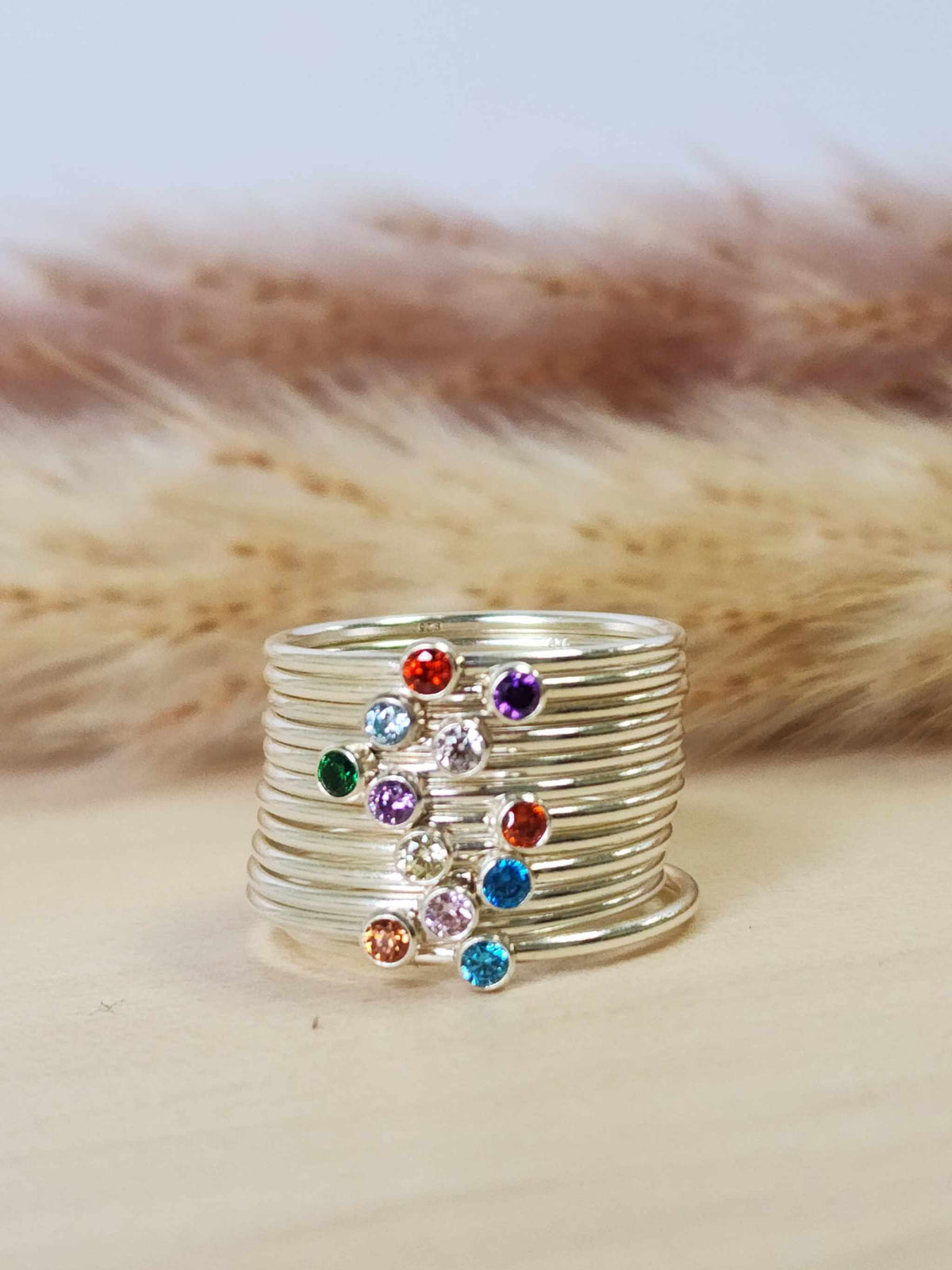 September Stacking Birthstone Ring - Going Golden