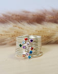 September Stacking Birthstone Ring - Going Golden