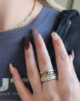 The Anniyah Stacking Name Ring Set - Going Golden