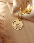 Birth Flower Necklace with Name