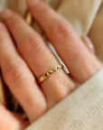 Bold Upper Stacking Name Ring