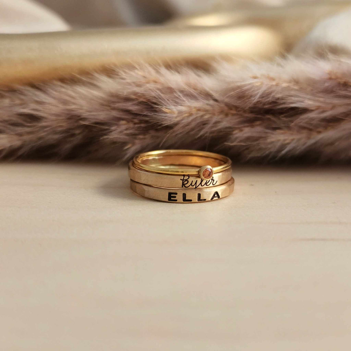 The Maddy Stacking Name Ring Set - Going Golden
