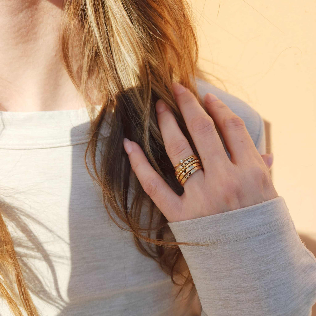 The Betty Personalized Ring Stack Set - Going Golden