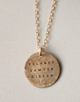 Gold Personalized Circle Pendant Necklace