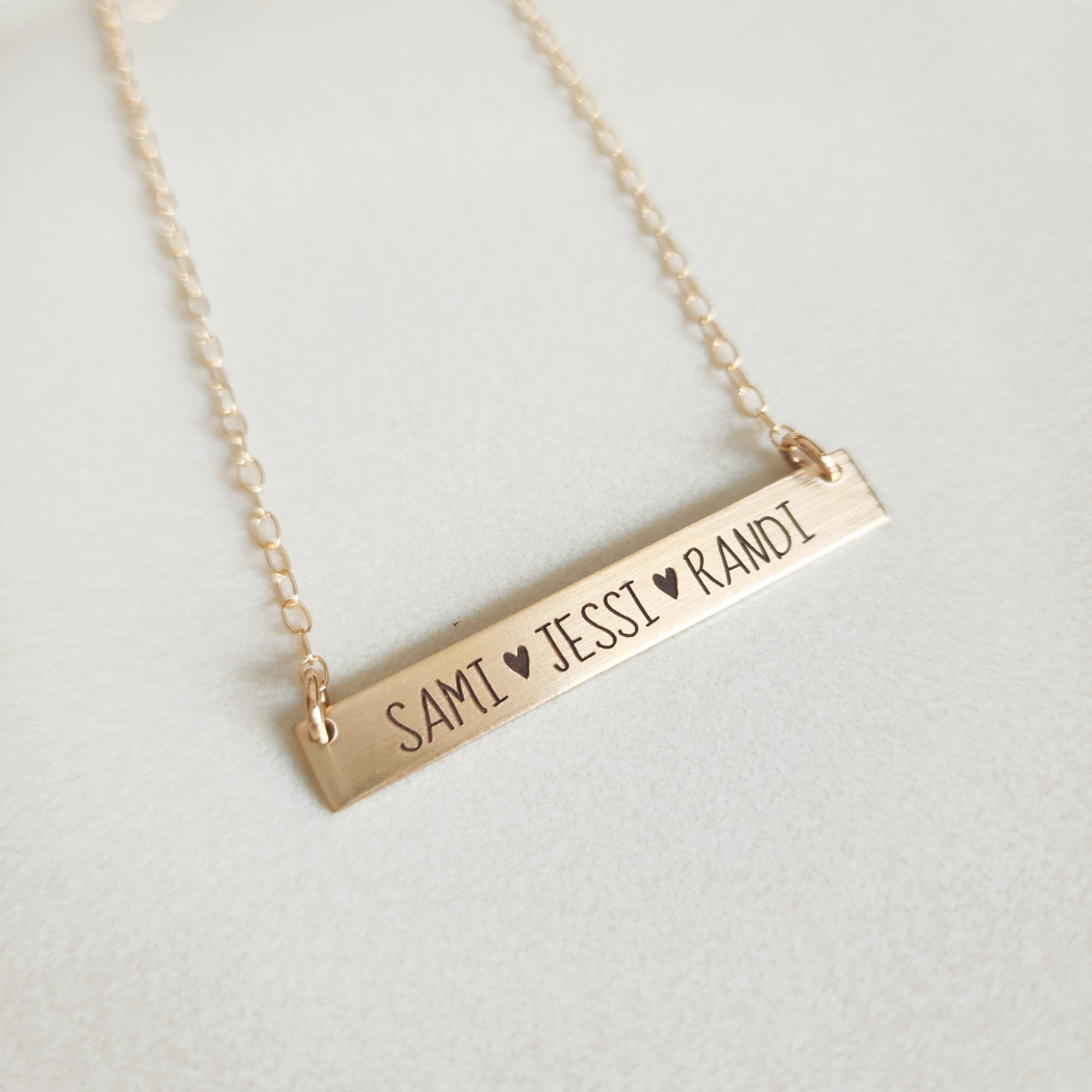 Gold Bar Name Necklace