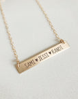 Gold Bar Name Necklace