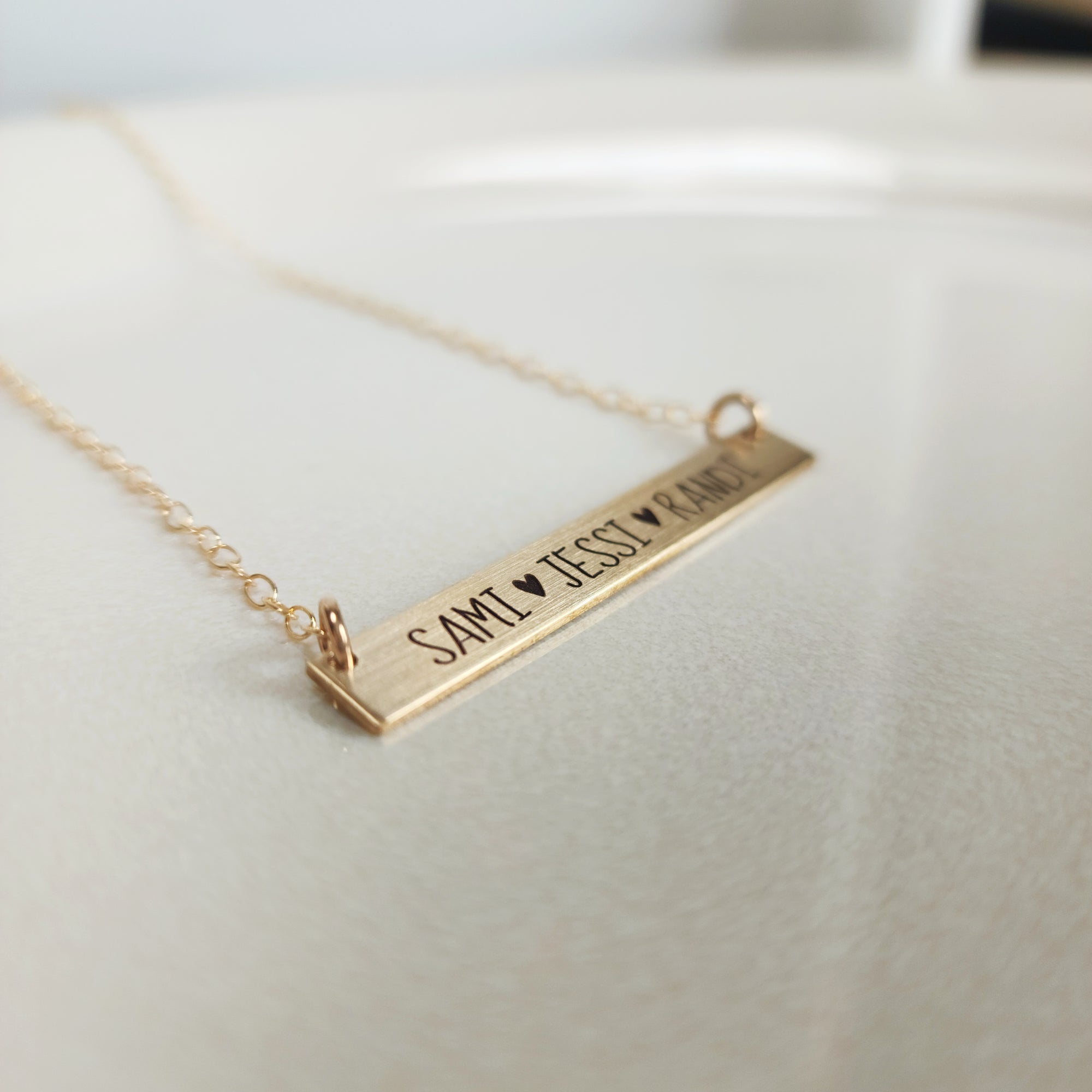Gold Bar Name Necklace