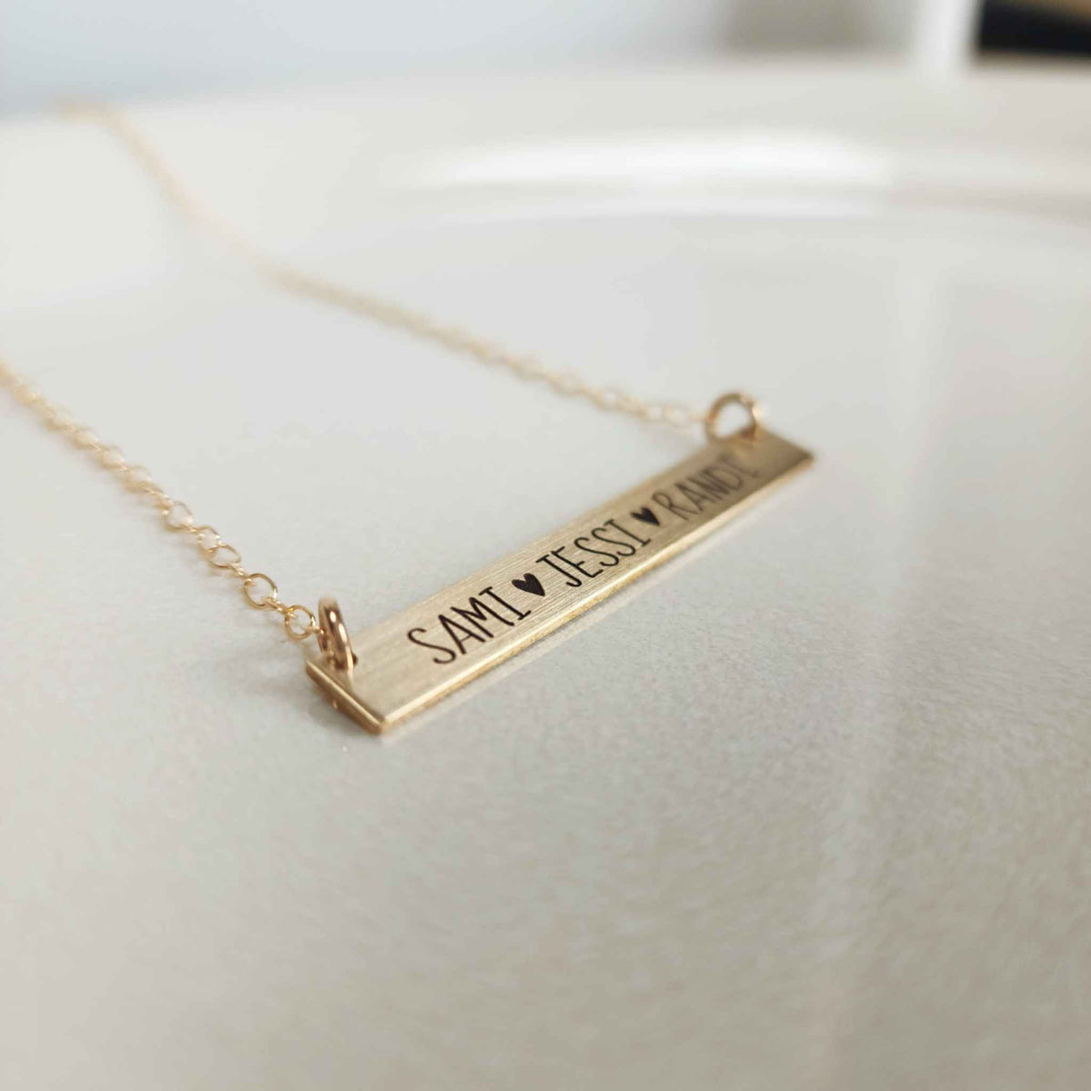 Gold Bar Name Necklace - Going Golden