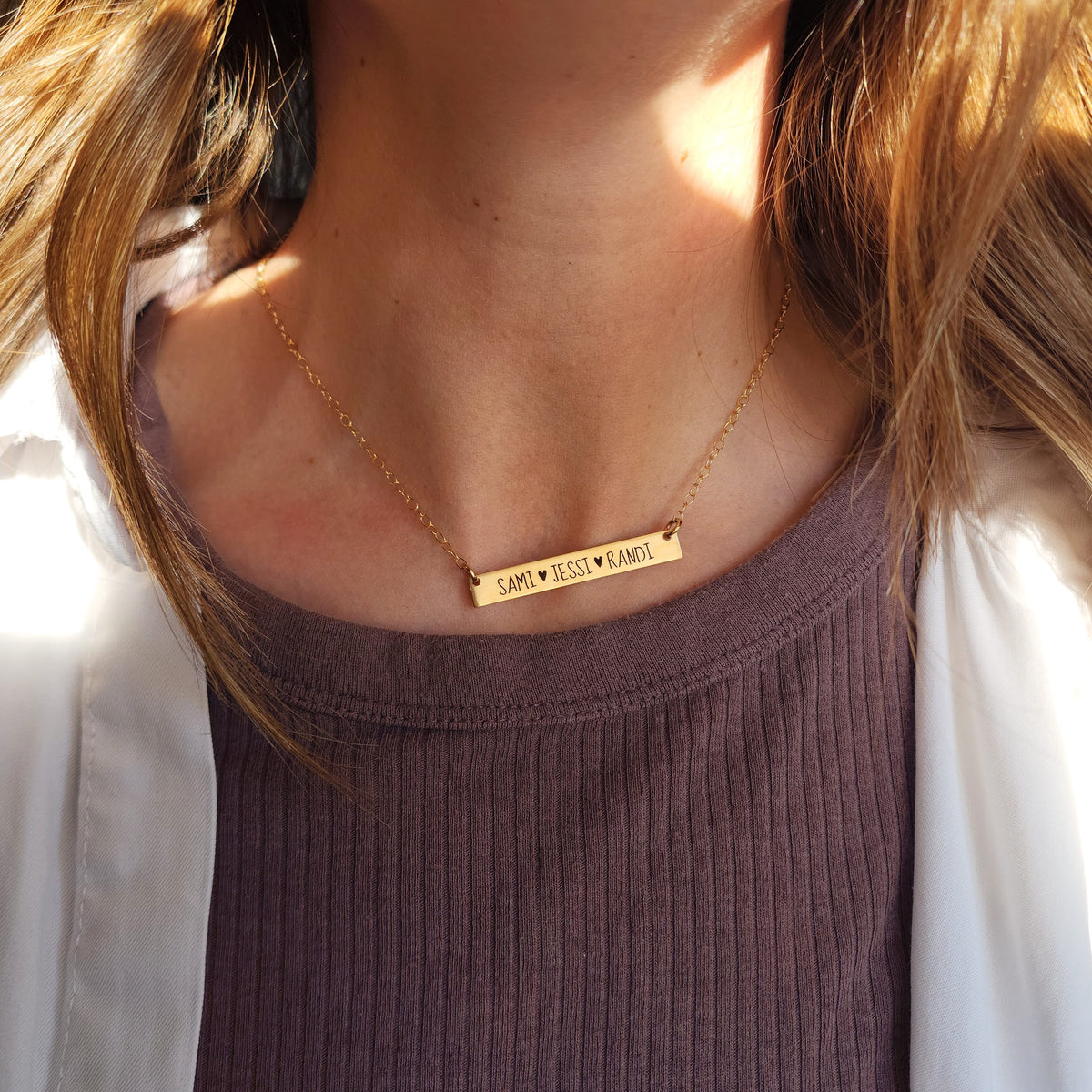 Gold Bar Name Necklace - Going Golden
