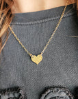Hand Stamped Initial Heart Necklace