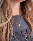 Hand Stamped Initial Heart Necklace