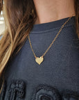 Hand Stamped Initial Heart Necklace