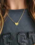 Hand Stamped Initial Heart Necklace