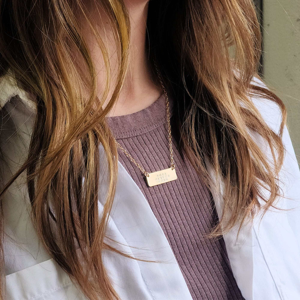 Three Name Bar Necklace - Going Golden