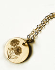 Birth Flower Necklace - Going Golden