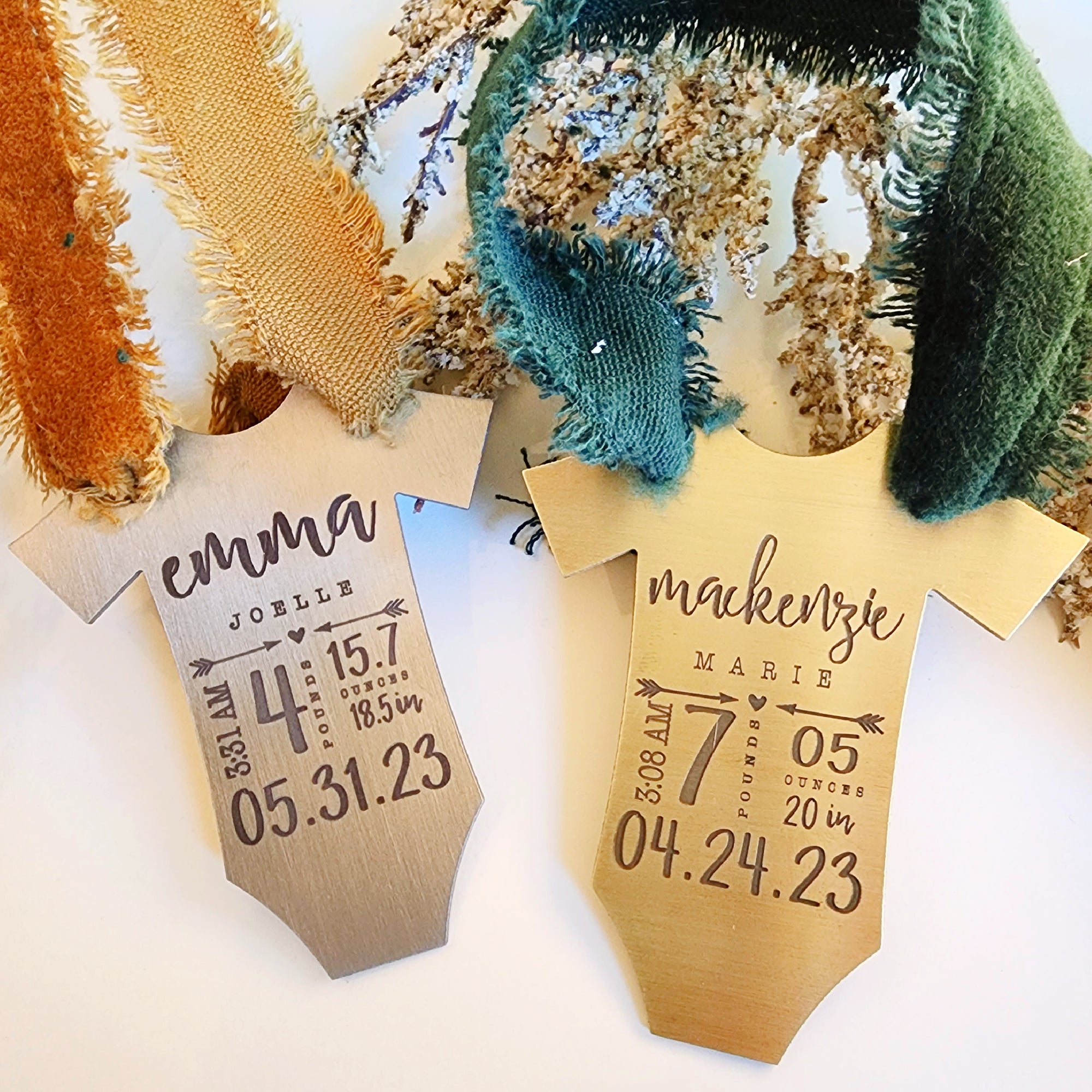 Copper Baby Statistics Ornament