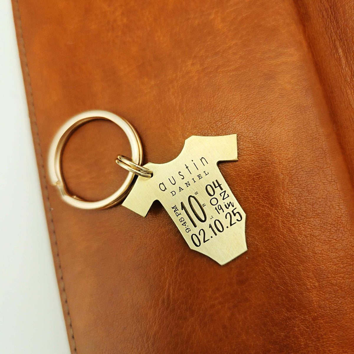 Baby Statistics Keychain - Going Golden