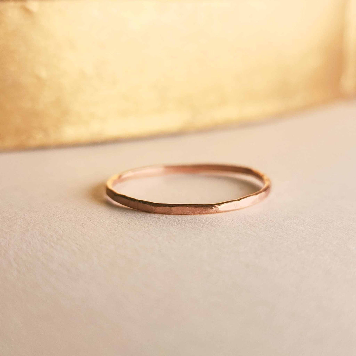 Skinny Hammered Stackable Rings - Going Golden
