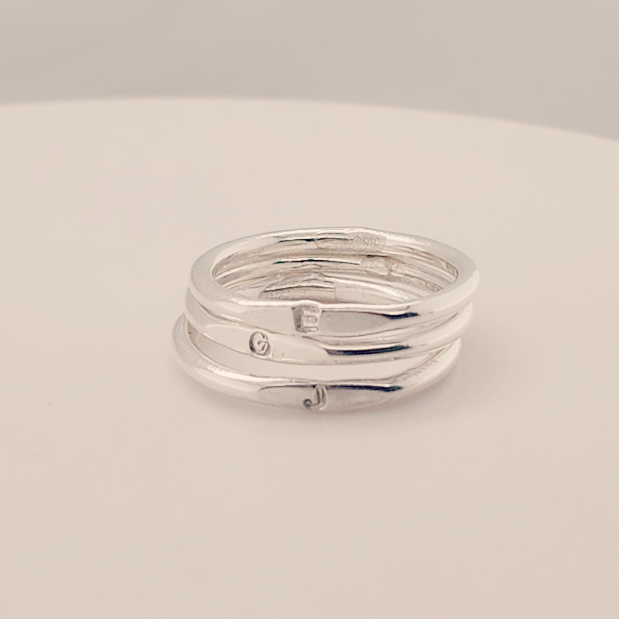 Silver Initial Signet Ring - Going Golden