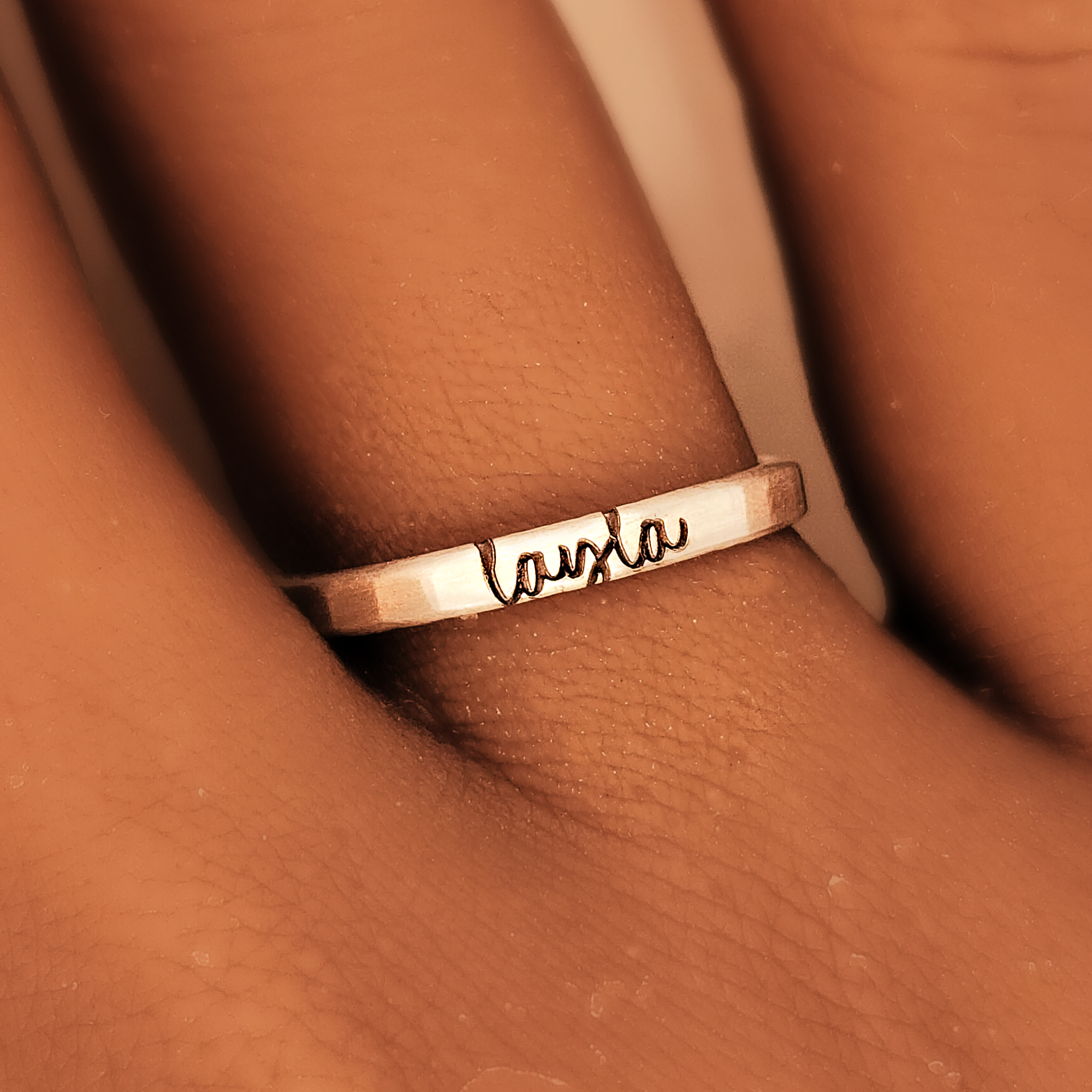 Modern Personalized Stacking Ring - Going Golden