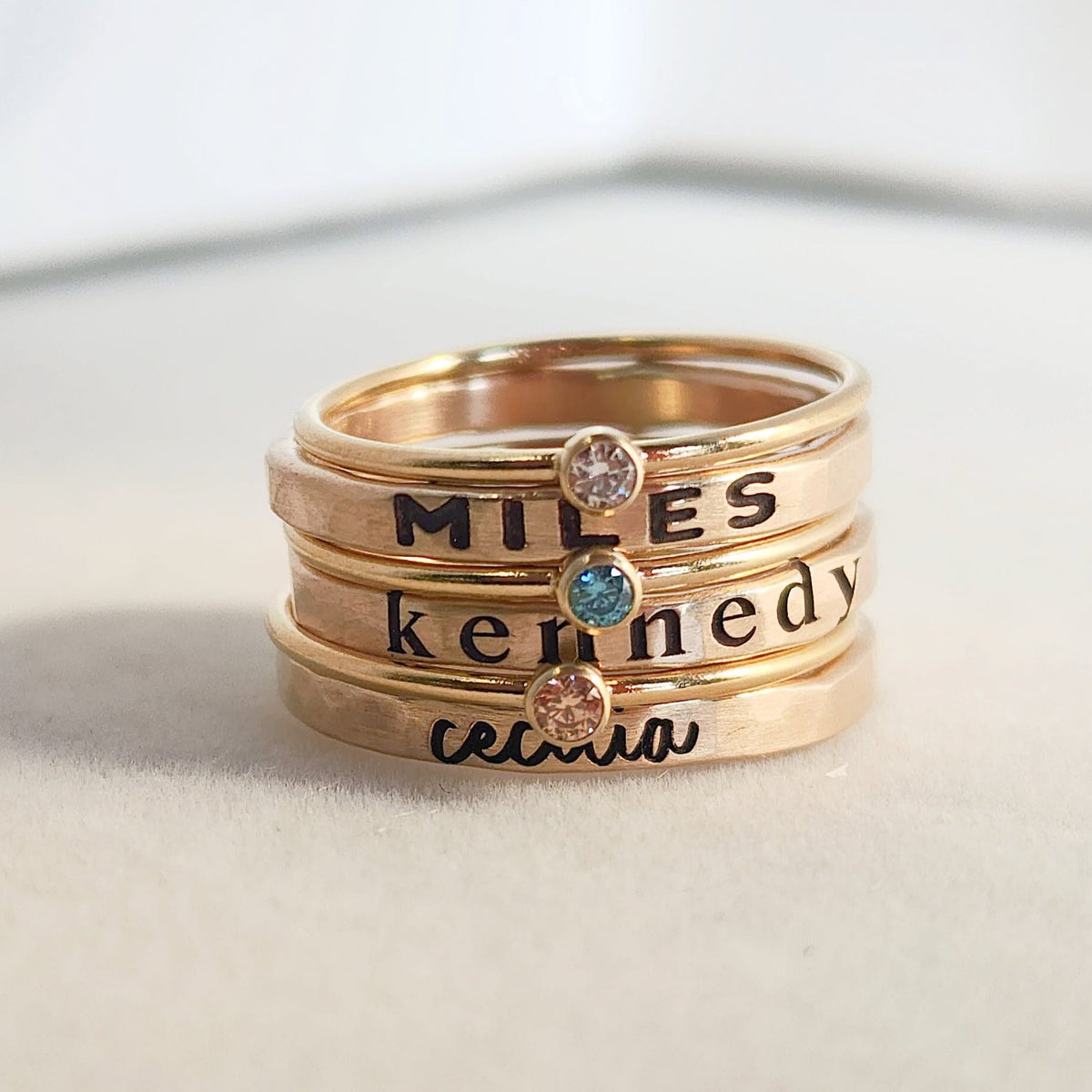 14k gold filled personalized name rings for women