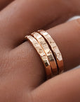 Undarkened Natural Stacking Name Rings