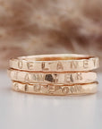 Undarkened Natural Stacking Name Rings