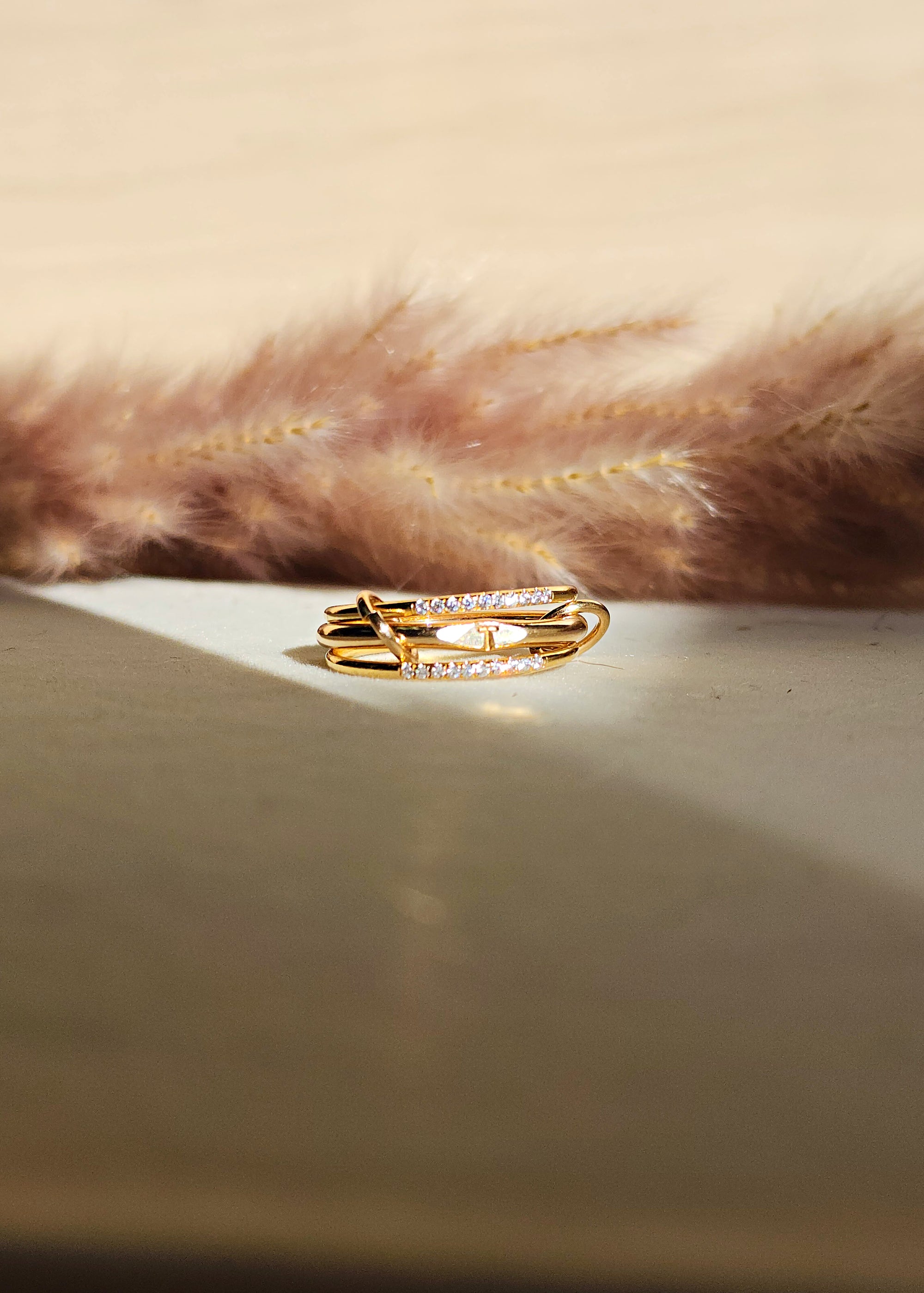 Initial Signet Connected Ring Set