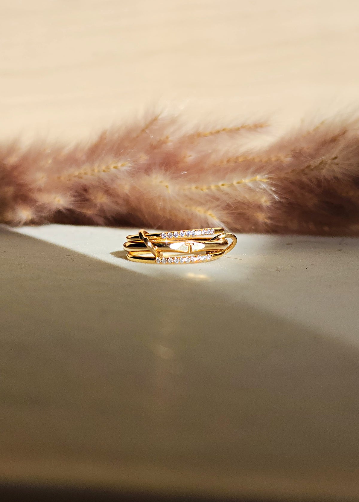 Initial Signet Connected Ring Set - Going Golden