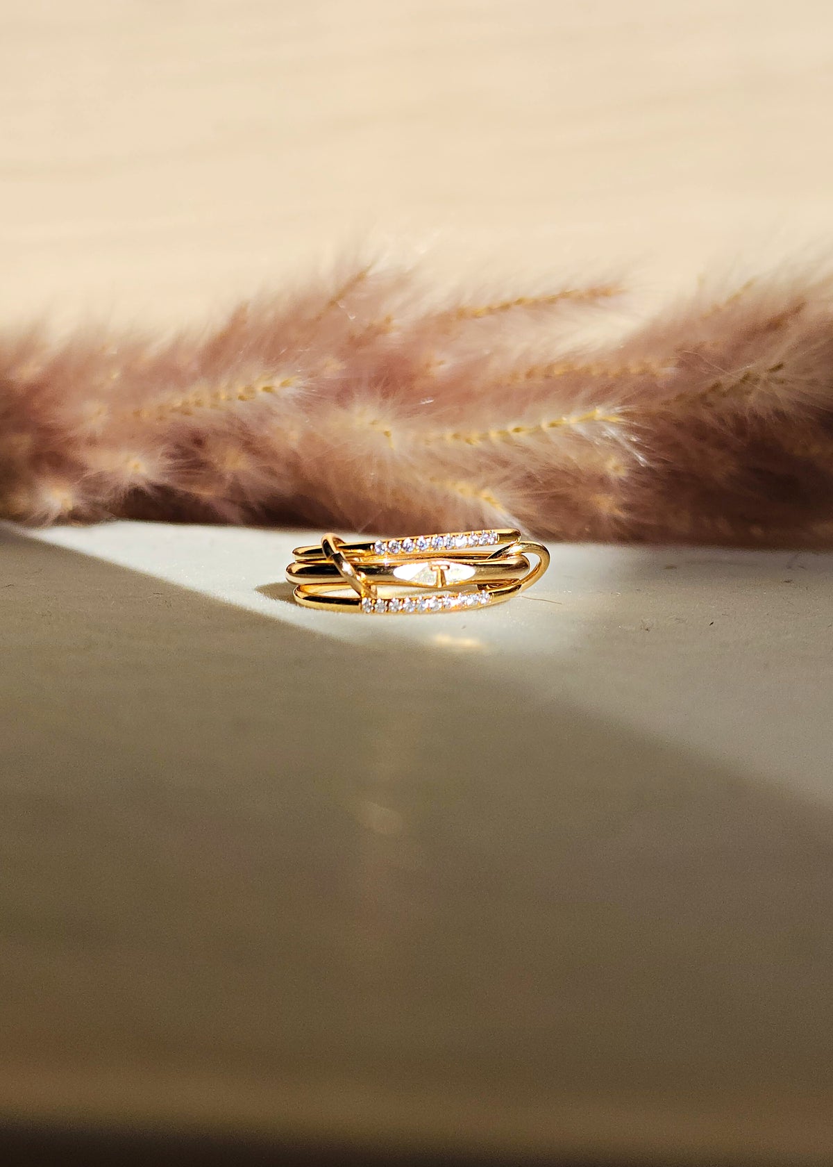 Initial Signet Connected Ring Set - Going Golden