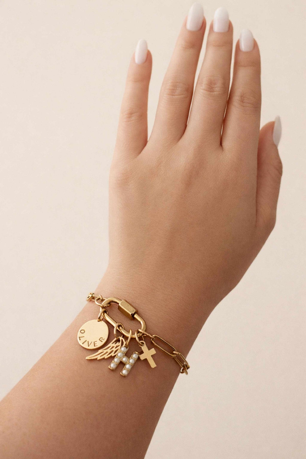 Gold Carabiner Paperclip Charm Bracelet - Going Golden