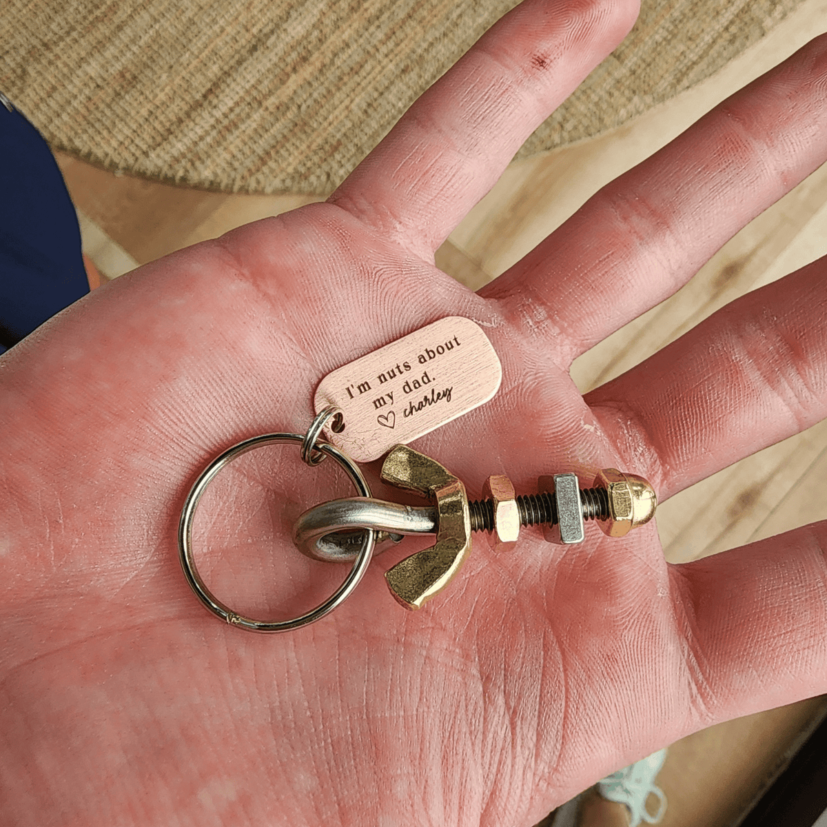 Nuts About Dad Keyring - Going Golden