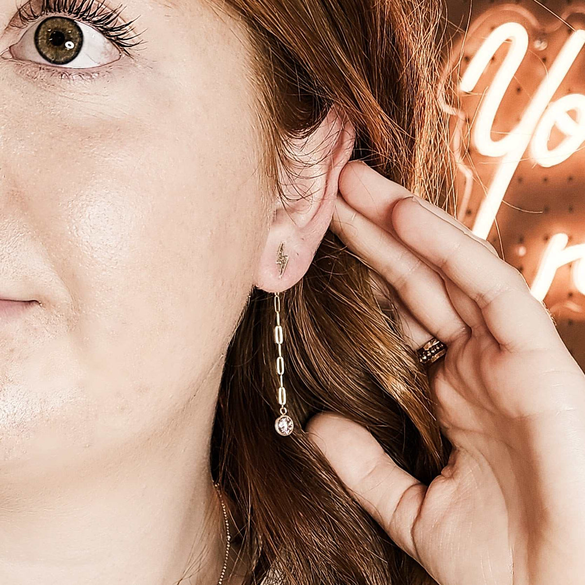 Lightning Earrings - Going Golden