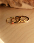 Stackable Gold Signet Class Ring Set - The Zoe